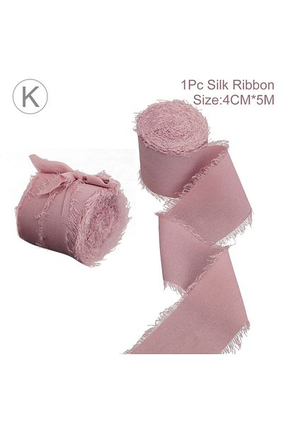 Choice 4cmx5m style 11 5M Handmade Frayed Edged Satin Chiffon Silk Ribbon For Wedding Invitation Wrapping B