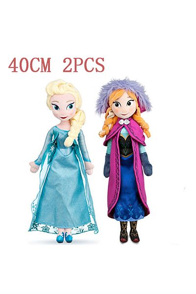 Choice 2pcs 40cm 50cm Anime Frozen The Plush Princess Anna Kawaii Doll Snow Queen Princess Anna Elsa Soft S