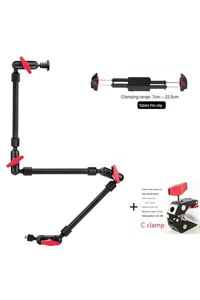 XMSJ CK001-3-DALI-PBJ Camera Magic Arm with Super Clip Bracket for Smartphone Camcorder Action Camera Cla