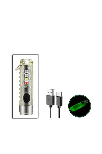 XIWANGFIRE 500mah battery fluorescence1pc Mini Keychain Flashlight Type-C Fast Charging IP66 Waterproof Torch L
