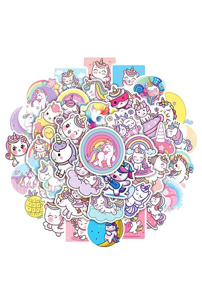 Choice 50pcs Unicorn 50/100pcs Cute Cartoon Unicorn Stickers For Laptop Luggage Phone Car Scooter Funny Vin