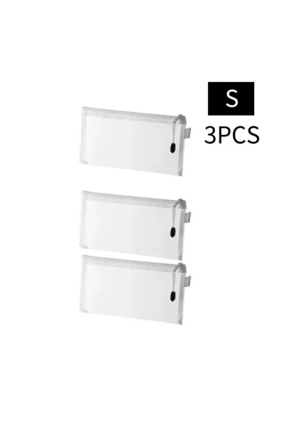 Choice 3pcs-S 3pcs Mesh Zipper Pouch A4A5A6 Student Waterproof Zip File Bag M...