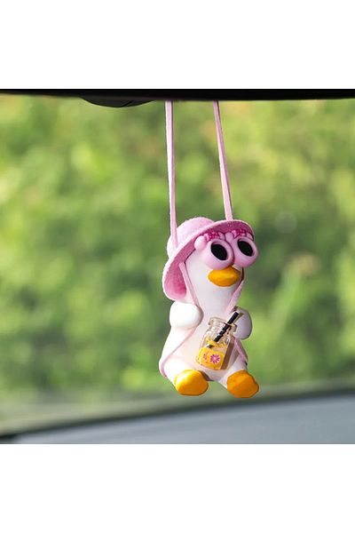 Choice fmyz-1 Car Accessorie Car Fragrance Gypsum Cute Anime Swing Duck Pendant Auto Rearview Mirror Orname