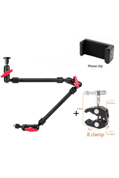 XMSJ CK001-2-YAZU-SJJ Camera Magic Arm with Super Clip Bracket for Smartphone Camcorder Action Camera Cla