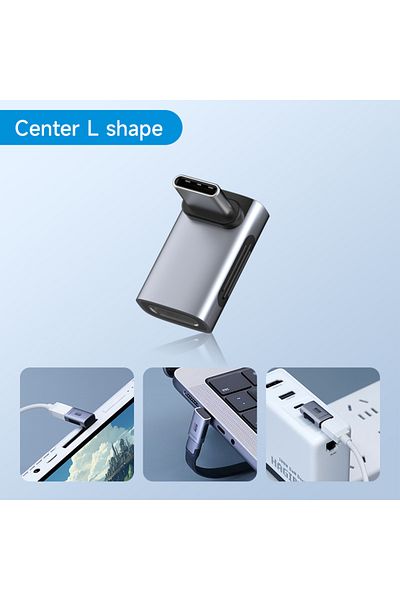 Choice محول هاجيبيس 240 وات USB C إلى C على شكل حرف L بسرعة 40 جيجابت في الثانية ودقة 8K وتردد 60 هرتز و90 درجة، محول USB4 لـ T
