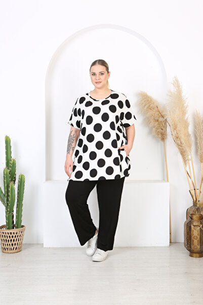 XL Modam Women's Lycra Black Patterned Suit