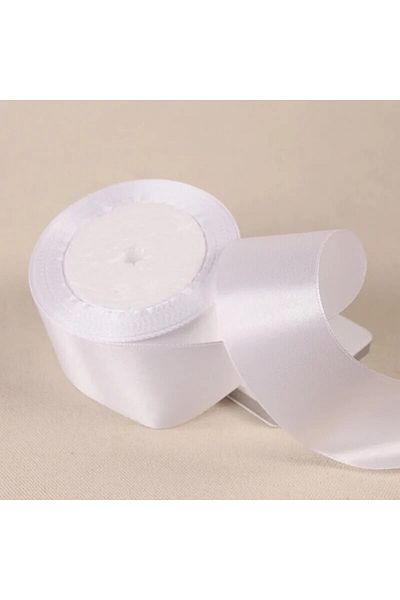 merylover 50mm White 25yards/roll 50mm Satin Ribbons Wedding Gift Wrapping Ribbons Bow For Diy Crafts Polyeste