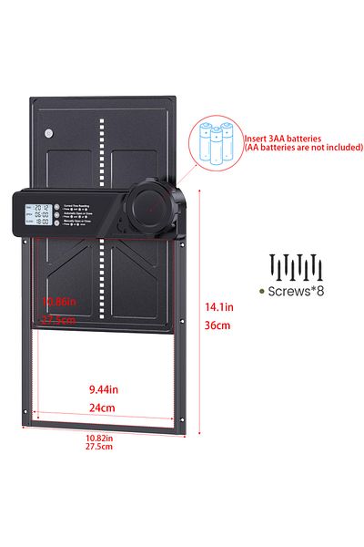 XMSJ Black Automatic Chicken Coop Door Intelligent Timer Electric Aluminum Timing Opener Auto Chicken Do