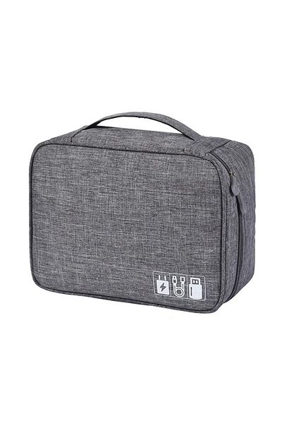 Choice 1Layer(24.5x10x18cm) Gray Multi-functional Large Capacity Waterproof Digital Electronic Organizer US