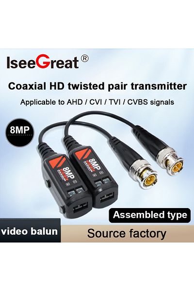 Choice 1pari Hot CCTV Accessories Passive HD 8MP 4K BNC Video Balun Passive Twisted Pair Transmitter Survei