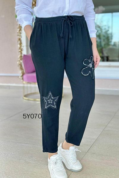 İnce Topuk Starry Linen Trousers 5Y070