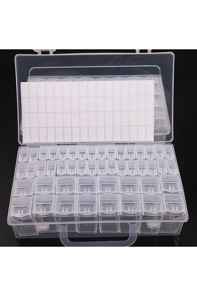 Choice as Shown 48 Grids 1pc 28/32/48/56/64 Slots Plastic Storage Box, DIY Diamond Painting Beads Charms Je