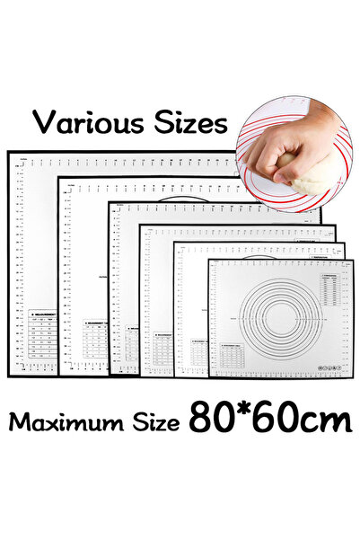 Choice حصيرة خبز من السيليكون من الألياف الزجاجية السوداء مقاس 50 × 40 سم، وسادة عجن كبيرة ذات سطح غير لاصق، حصيرة لف العجين