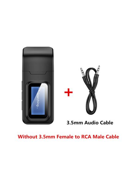 Opansten AUX Cable Bluetooth 5.0 Audio Transmitter Receiver LCD Display 3.5MM 3.5 AUX Jack RCA Stereo USB Wir
