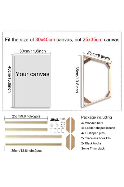 Choice 25x35cm 30x40 40x50 60x90cm Canvas Frame Wooden Frames Wooden Photo Oil Painting Canvas Diamond Pain