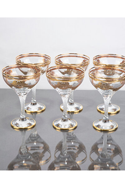 ARGKRİSTAL تفاصيل ذهبية مطرزة يدويًا، طبق آيس كريم من الذهب عيار 24 قيراط مكو...