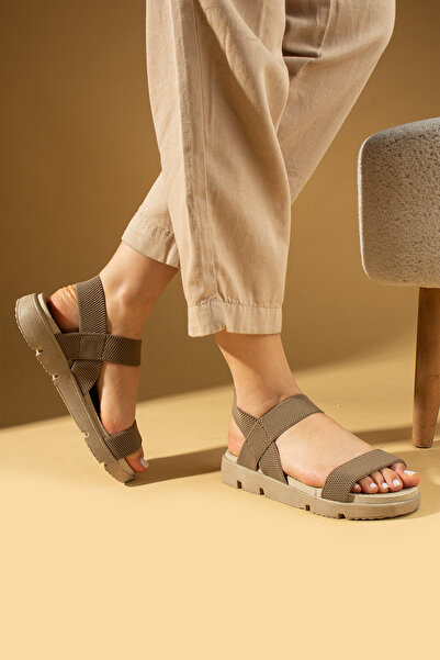 Pembe Potin New Season Women's Mink Elastic Band Comfortable Mink N Stylish Daily Sandals