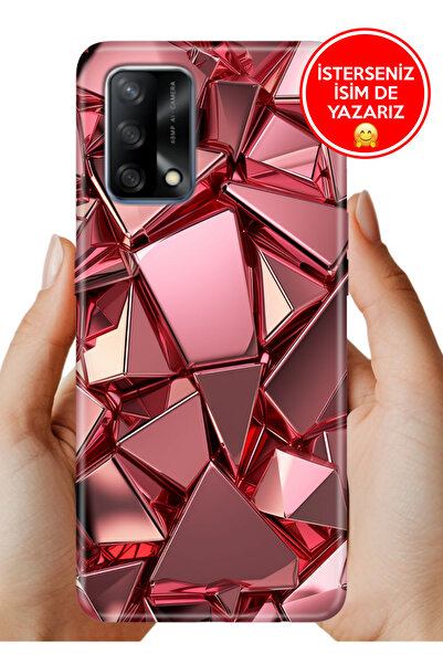 OPPO A74 4G Uyum Kılıf Desenli Rubber Kamera Korumalı Silikon PembeDeco