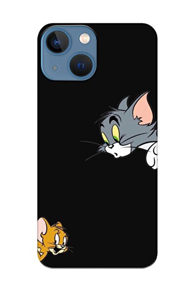 frondcase حافظة هاتف توم وجيري سوداء لهاتف آيفون 13 ميني