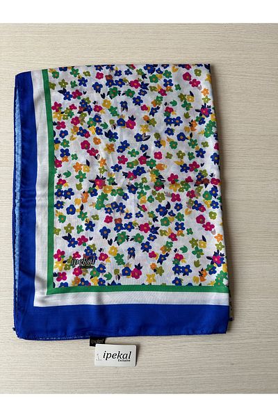 ipekten İpekten Exclusive Floral Patterned Cotton Shawl 180X70