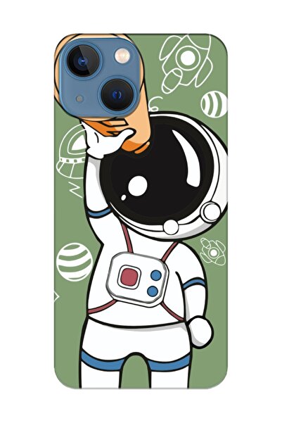 frondcase حافظة لهاتف آيفون 13 ميني رائد الفضاء باللون الأخضر