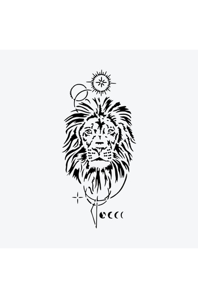 ONE SPRAY TATTOO Mistik Aslan Dövme Şablonu (SPREYSİZ)