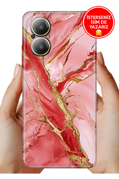 realme 12 Lite Kılıf Desenli Rubber Kamera Korumalı Silikon Pembemermer 32