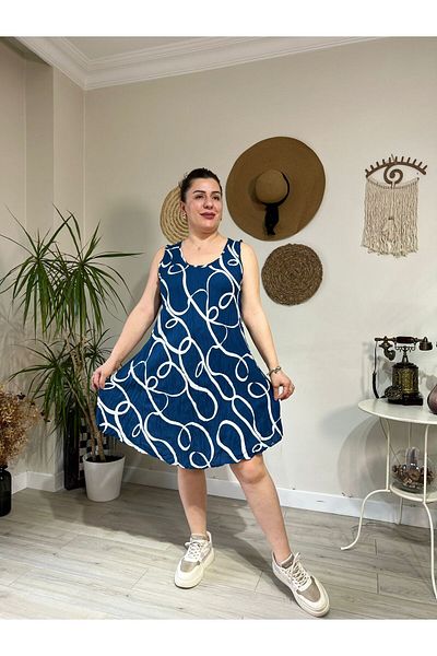 MJORA Φόρεμα με υφαντό ύφασμα άνετης εφαρμογής Plus Size