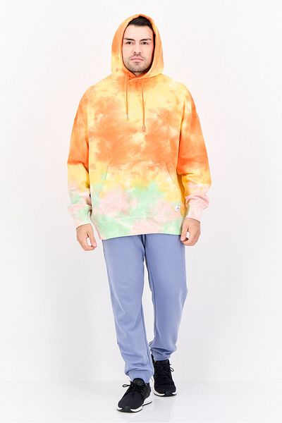 Puma Men Sportswear Fit Embroidered Logo Long Sleeves Outdoor Sweatshirt, Orange Combo