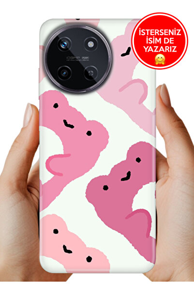 realme 11 4G Kılıf Desenli Rubber Kamera Korumalı Silikon Pink Frogs