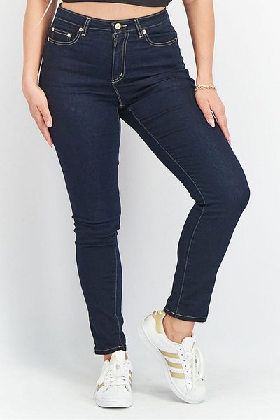 Michael Kors Women Regular Fit Solid Stretchable Jeans, Navy Blue