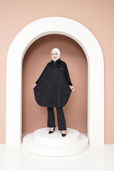 AGH Değerli Hediyeler Poncho από Suede Fabric Standard μέγεθος Long Poncho