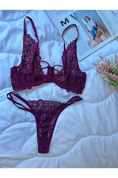 BLUE AVCI LINGERIE Set sutien Plum Elegans