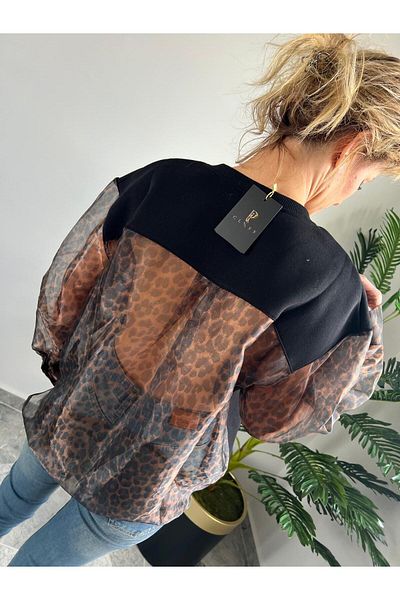MODA Leopard Detailed Sweatshirt