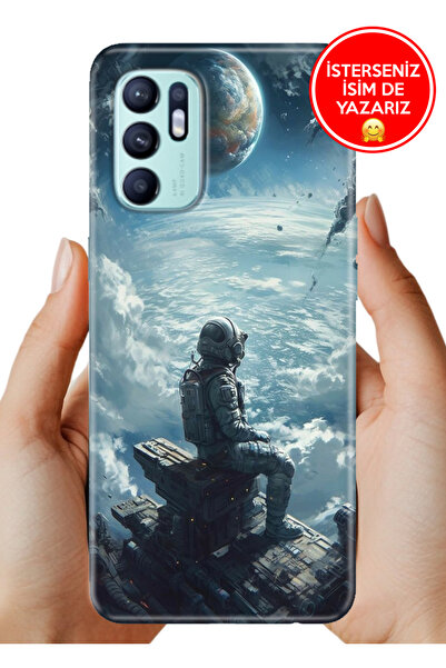 OPPO Reno 6 Kılıf Lüks Desenli Silikon Cover Case Kap Galaksi Manzara