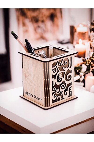 Şirin Lazer Kişiye Özel isme Özel Kalemlik masa üstü düzenleyici ahşap mdf