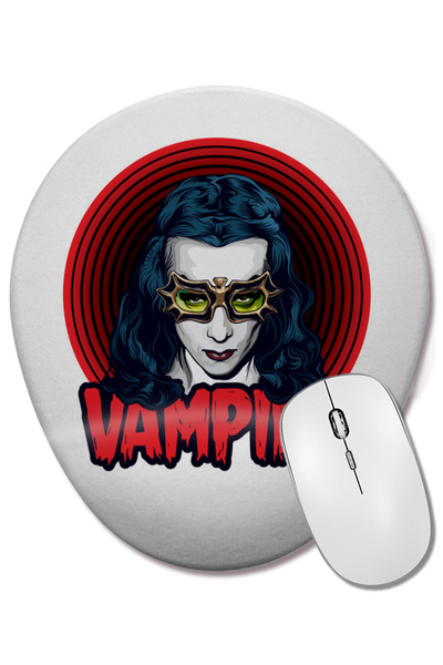 BASKI DÜNYASI Mouse Pad oval Vampira Bow Down to Varpir cu suport pentru înch...