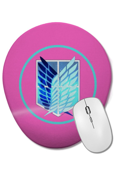 BASKI DÜNYASI Attack On Titan Titans Poster Wallpaper Logo Mouse Pad oval cu suport pentru încheietura mâinii