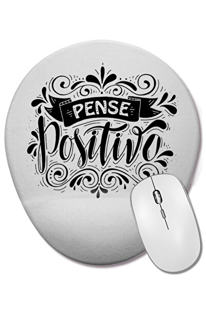 BASKI DÜNYASI Mouse Pad oval Pense Positivo cu suport pentru încheietura mâinii