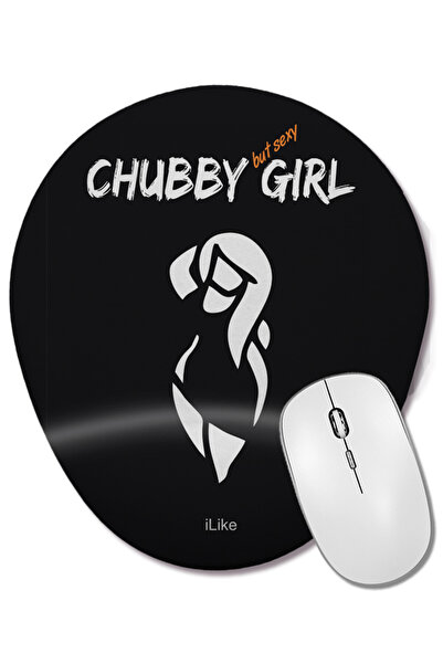 BASKI DÜNYASI Mouse Pad oval Chubby Girl cu suport pentru încheietura mâinii