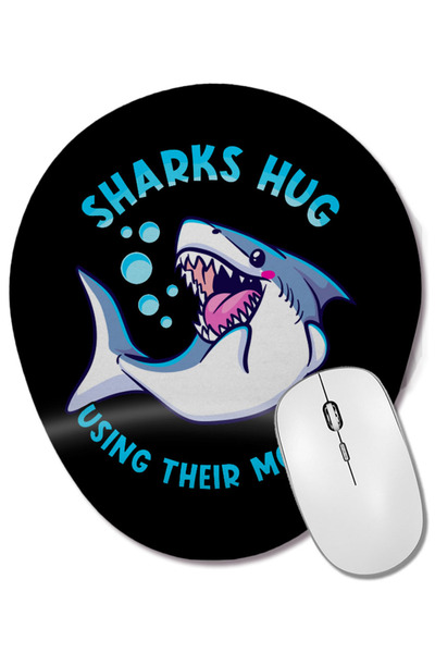 BASKI DÜNYASI Rechinii îmbrățișează folosind gura lor. Covoraș de mouse oval ...