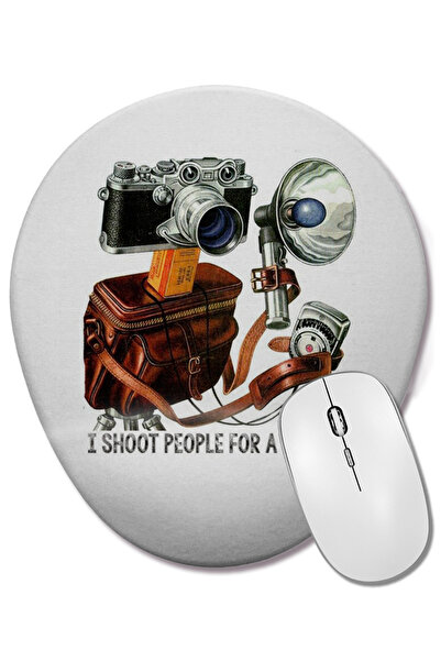 BASKI DÜNYASI Mouse Pad oval Capture Life cu suport pentru încheietura mâinii