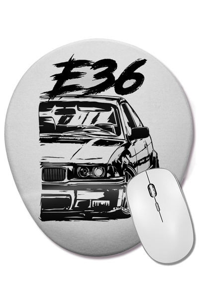 BASKI DÜNYASI E36 Dirty Style Οβάλ ποντίκι με υποστήριξη καρπού