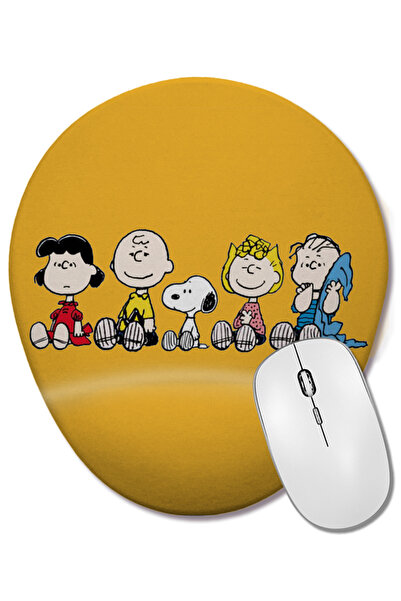 BASKI DÜNYASI Snoopy And Friend 01 Mouse Pad oval cu suport pentru încheietur...