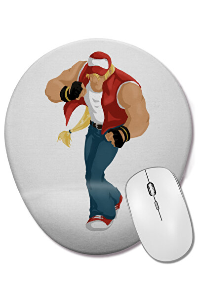 BASKI DÜNYASI Mouse Pad oval Terry Bogard cu suport pentru încheietura mâinii