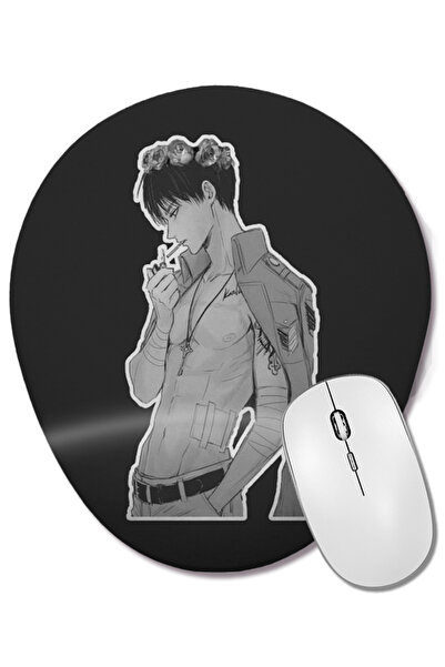 BASKI DÜNYASI Mouse Pad oval Levi Ackerman cu suport pentru încheietura mâinii