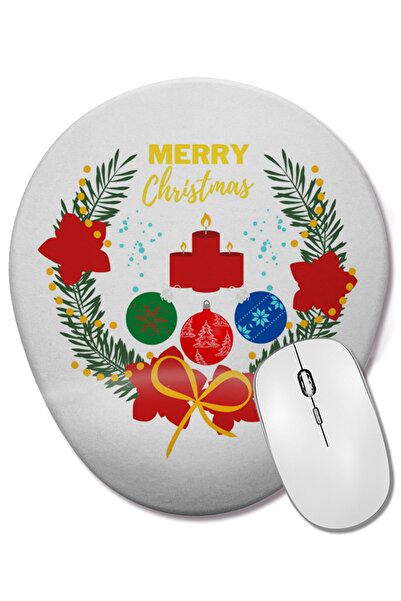 BASKI DÜNYASI Șalag de Crăciun Conceptual de Anul Nou 01 Mouse Pad oval cu su...