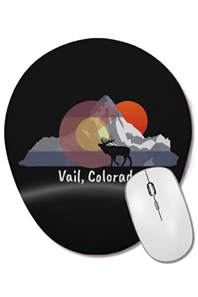 BASKI DÜNYASI Mouse Pad oval Vail Colorado 01 cu suport pentru încheietura mâinii