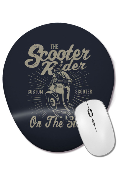 BASKI DÜNYASI Scooter Rider On The Storm Mouse Pad oval cu suport pentru înch...