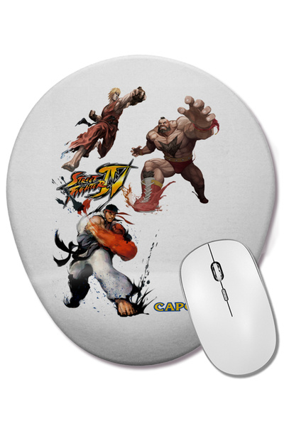 BASKI DÜNYASI Mouse Pad oval Street Fighter 01 cu suport pentru încheietura m...